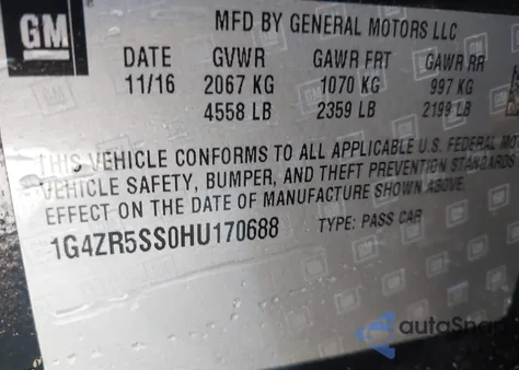 2017 Buick Lacrosse Premium from USA, damaged, VIN 1G4ZR5SS0HU170688